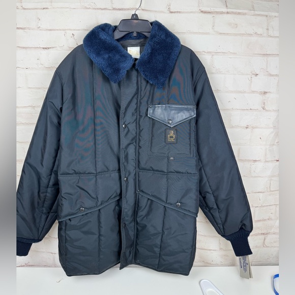 NWT!!!!! Vintage RefrigiWear Men's Iron-Tuff Insulated Workwear Jacket Navy